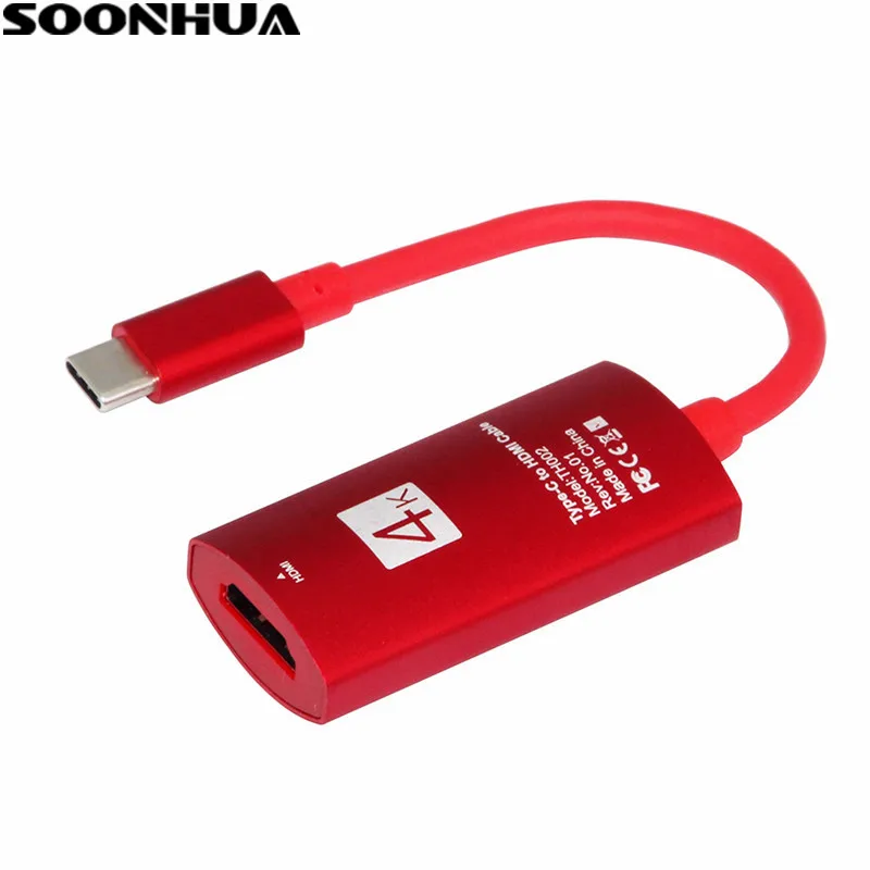 SOONHUA высокое качество 4K USB 3 1 C Тип к HDMI Женский Кабель HDTV адаптер для устройства с