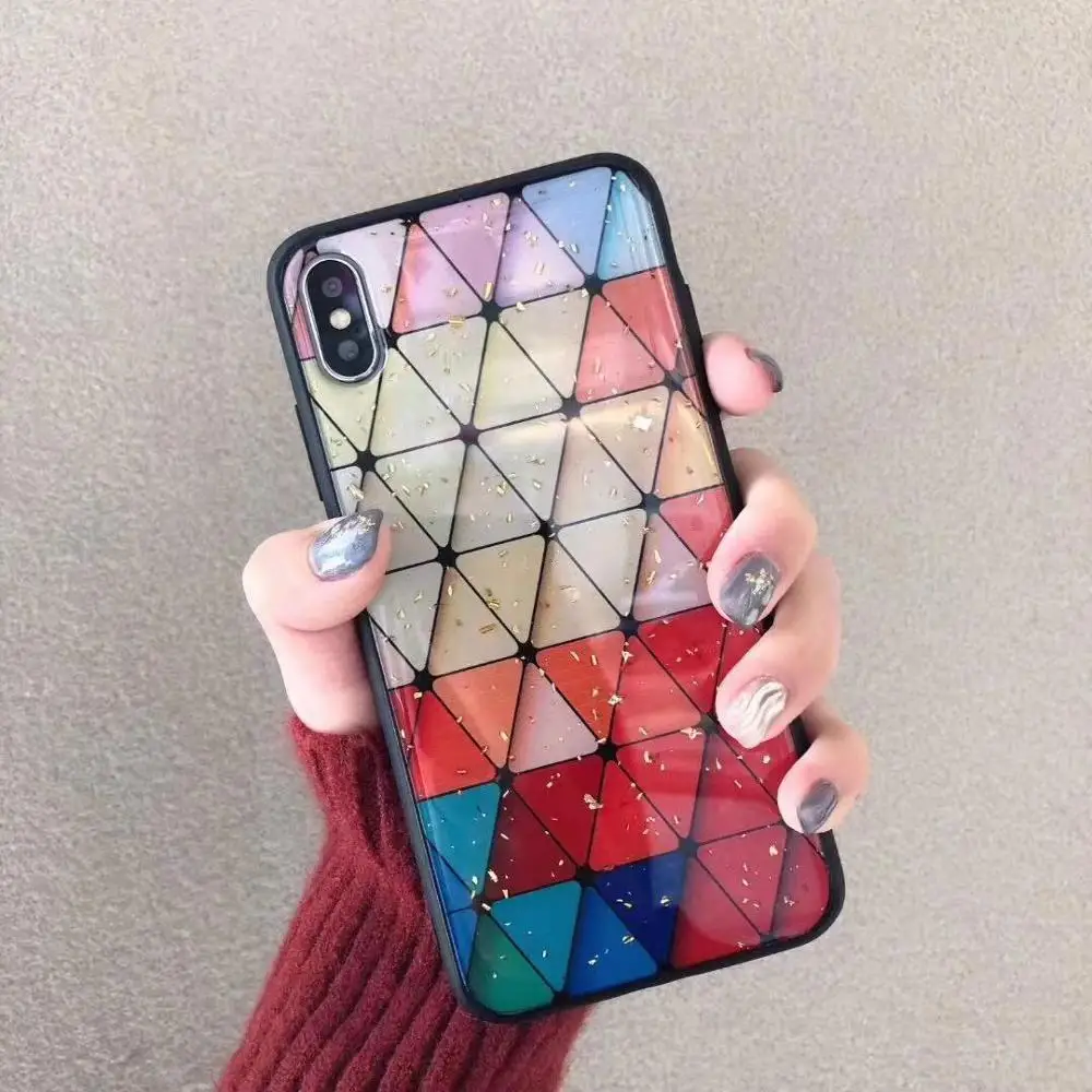 Винтажная Золотая фольга в клетку для iPhone11 Pro Xs max чехол телефона XR Желейный