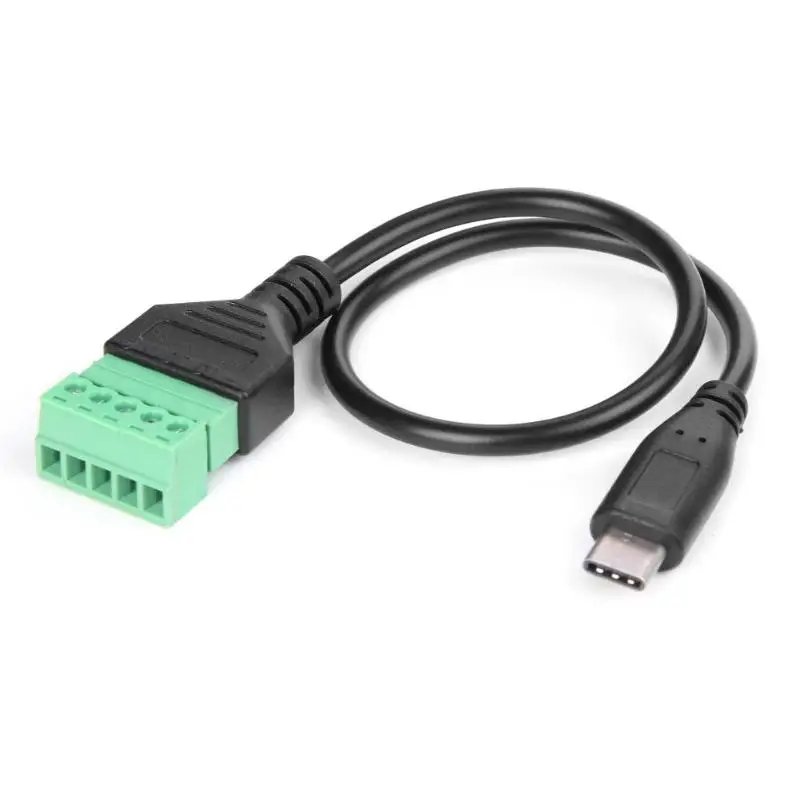 USB 3.1 Type-C Male to 5 Pin Screw Terminal Connector w/30cm Shield Cable Data Transmission Charging Extension | Электроника