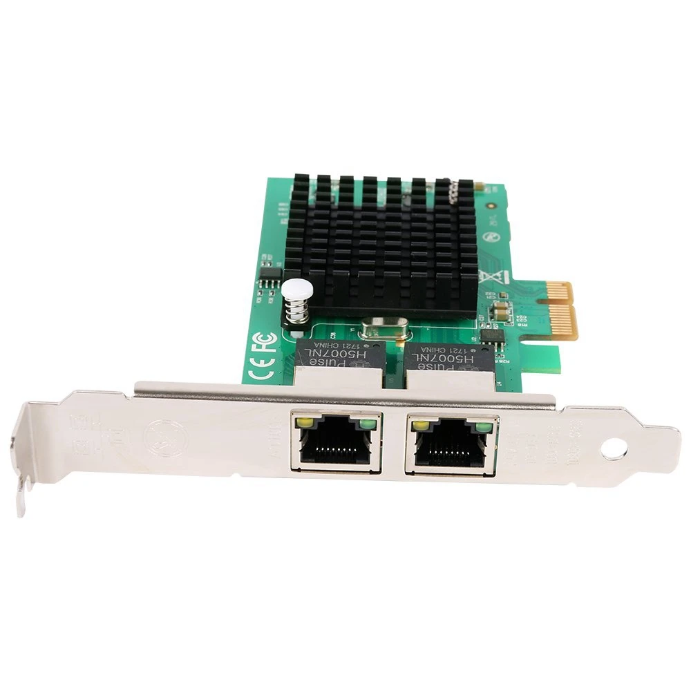 Gigabit Ethernet Pci-E Network Controller Card 10/100/1000Mbps Rj45 X2 Dual 2 Port Pcie Server Interface Lan Ada | Компьютеры и офис