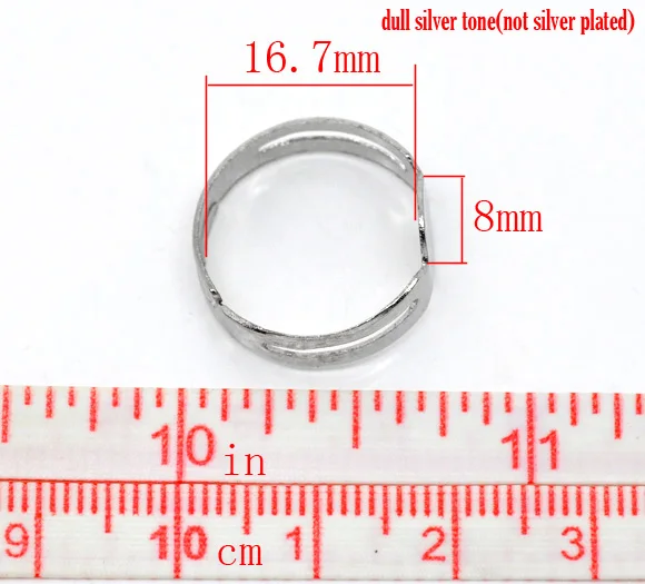 DoreenBeads 50 серебристый цвет регулируемый размер кольца 16 7 мм (B14823) yiwu|jewelry mean|jewelry