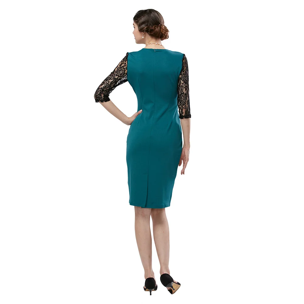 2019 женское платье VESTLINDA элегантное с коротким кружевным рукавом и V-образным
