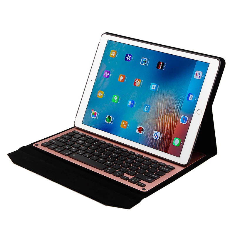Tablet Case For iPad Pro 12.9'' 2015 2017 Cover Funda Non-removable Aluminum Alloy Bluetooth Keyboard Colourful backlight |