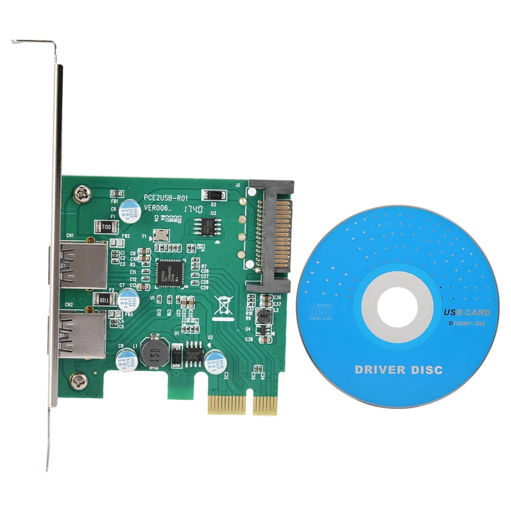 Новый 2 порты и разъёмы USB 3 0 PCI Express настольный компьютер ПК расширения Add On карты