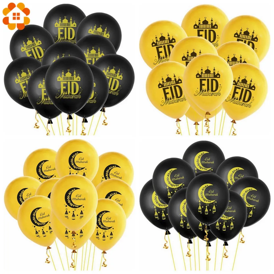 30 шт. DIY EID Мубарак декор для вечеринки ИД золотой черный баллон из гелий