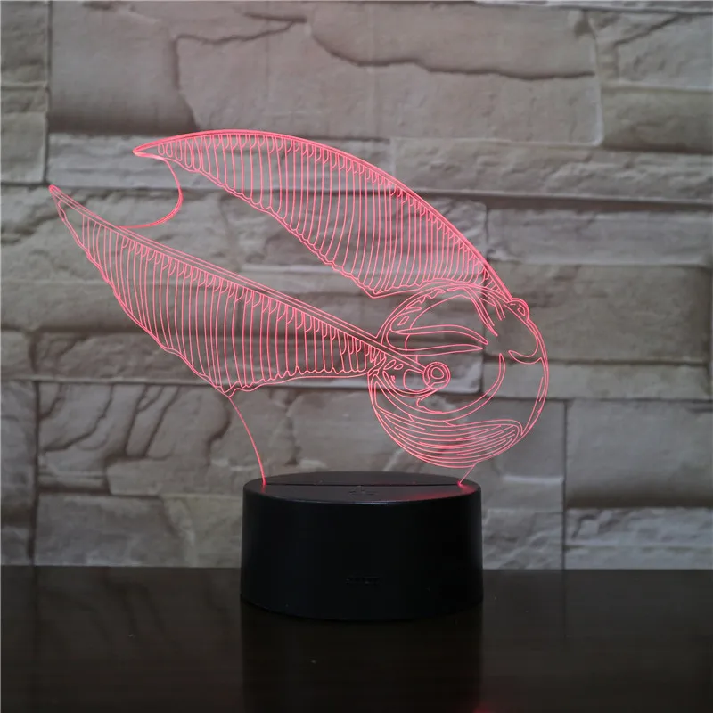 7 видов цветов Изменение визуальный акриловый 3D летающий шар LED USB Футбол Ночник