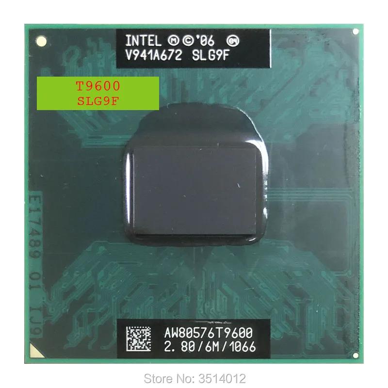 Процессор Intel Core 2 Duo T9600 SLG9F SLB47 8 ГГц двухъядерный двухпотоковый ЦПУ 6 Мб 35 Вт Разъем