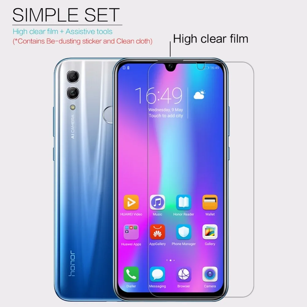Для Huawei P Smart 2019 защита экрана NILLKIN Глянцевая супер прозрачная/матовая пластиковая