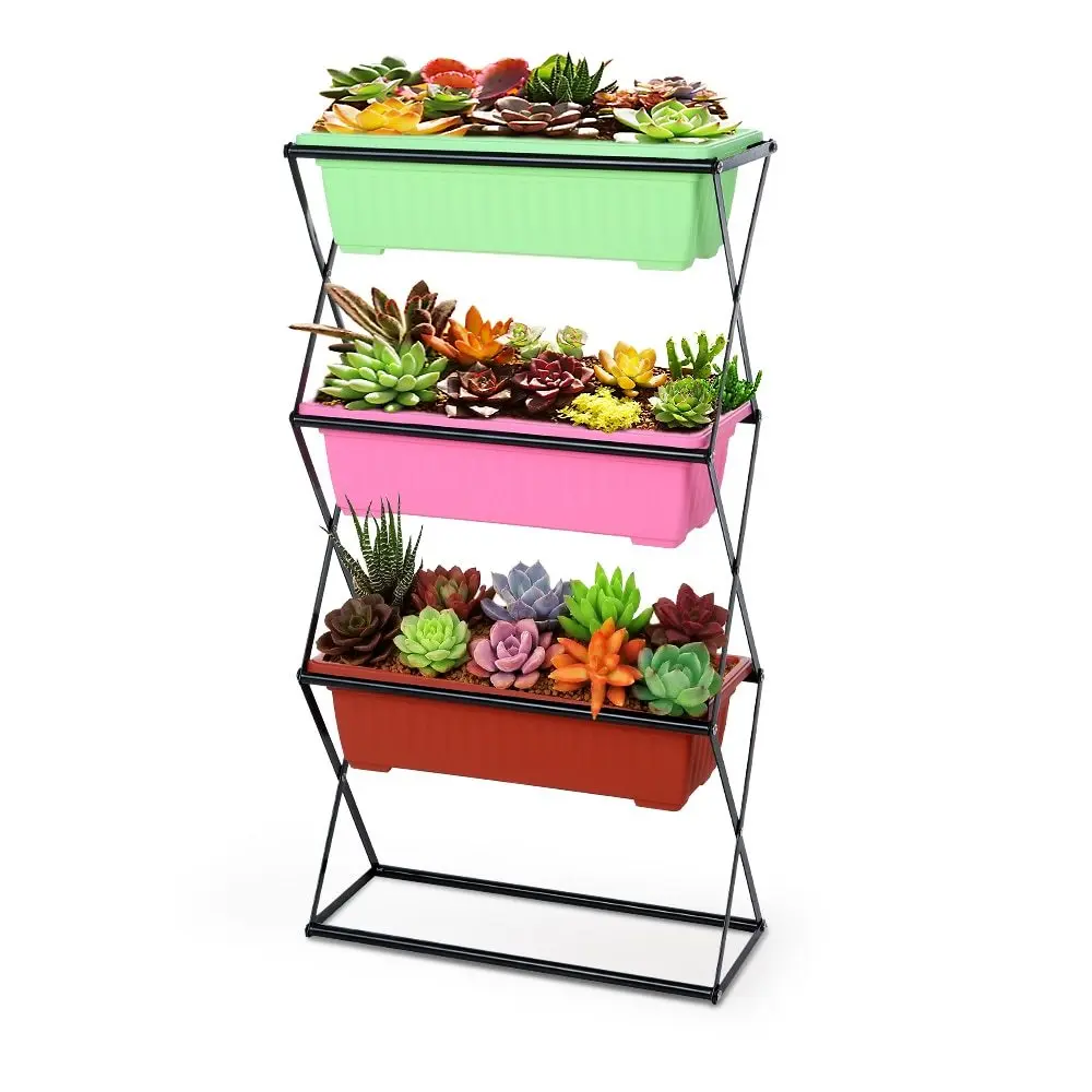 

3/4 Tier Plant Stand Metal Folding Plant Stand Garden Planter Flower Pot Plant Holder Display Shelf 19.5KG/26KG Capacity