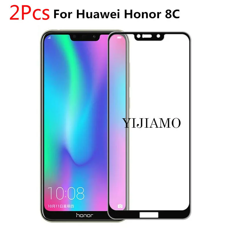 2 шт. защитный экран с полным покрытием для Huawei Honor 8C закаленное стекло huawei honor 8c 8