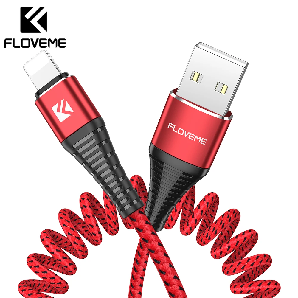 Кабель FLOVEME 2A USB для iPhone 6 7 8 X XS XR высокопрочный кабель быстрой зарядки телефона 5 5S