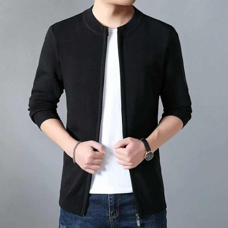 Новинка Весна 2019 модный брендовый свитер мужской кардиган облегающее пальто