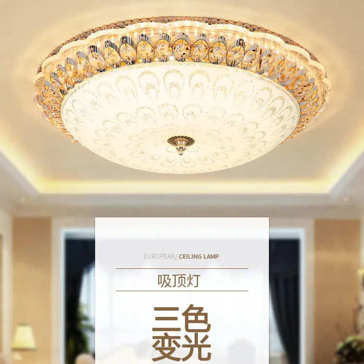 

European Crystal Ceiling Lamp LED Ceiling Lights for Round Porch Lamp Bedroom Lighting Led Lamparas De Techo