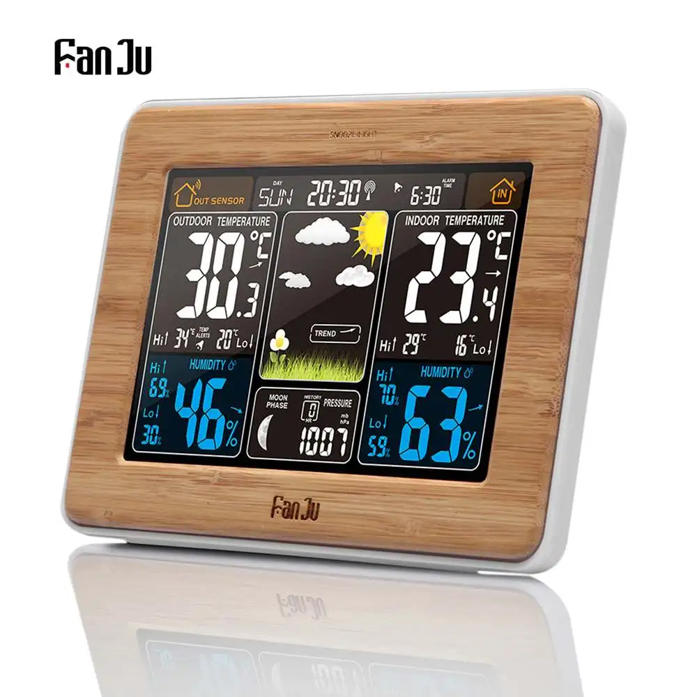 Погодная станция FanJu FJ3365 EU/US Многофункциональные цифровые часы температура