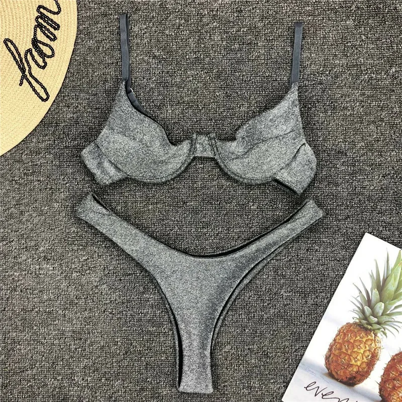 

Swimwear Women 2019 Bikini Set Push Up Swimsuit Monokini Swim Suit Solid Color Swimming Suit For Women Beachwear Bikinis Mujer