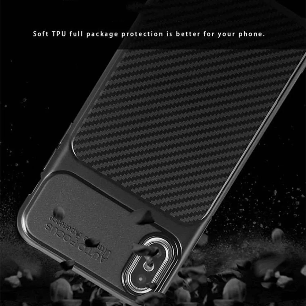 Силиконовый зеркальный чехол KISSCASE из ТПУ для iPhone X XS XR углеродного волокна Max
