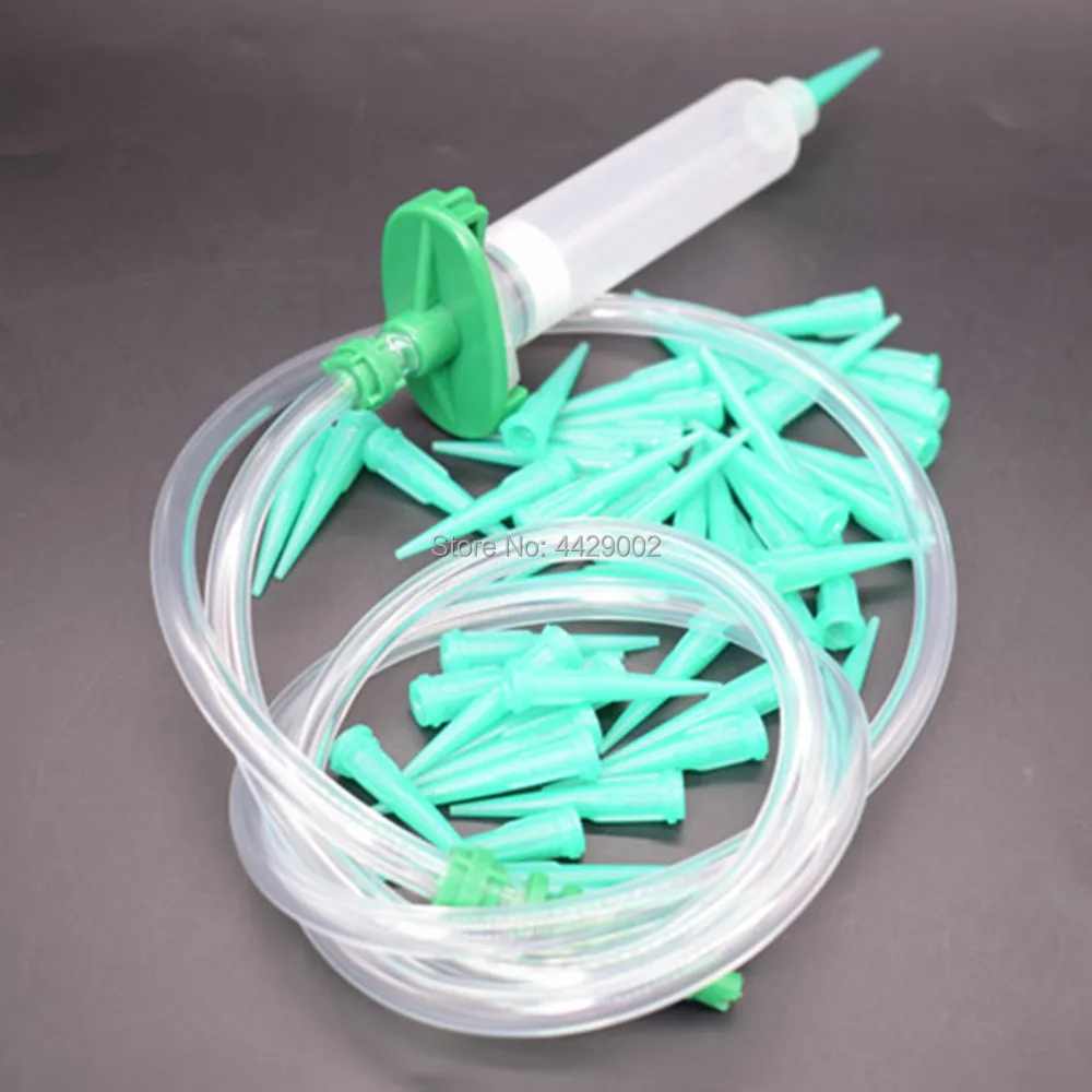 

10cc Dispensing Syringe Barrel & 10cc Syringe Barrel Adapter & 100pcs Sealant Epoxy Solder Pastes Dispensing Needle Tip