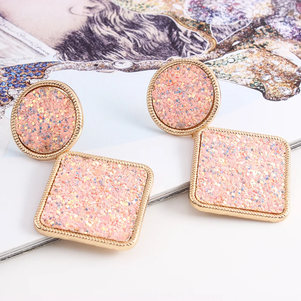 2019 новые богемные модные блестящие серьги в форме капли геометрические