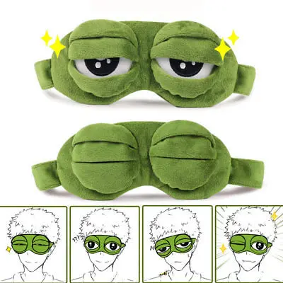 Travel Sleep Eye Mask 3D Sad Frog Padded Shade Cover Sleeping Blindfold Rest Fun | Дом и сад