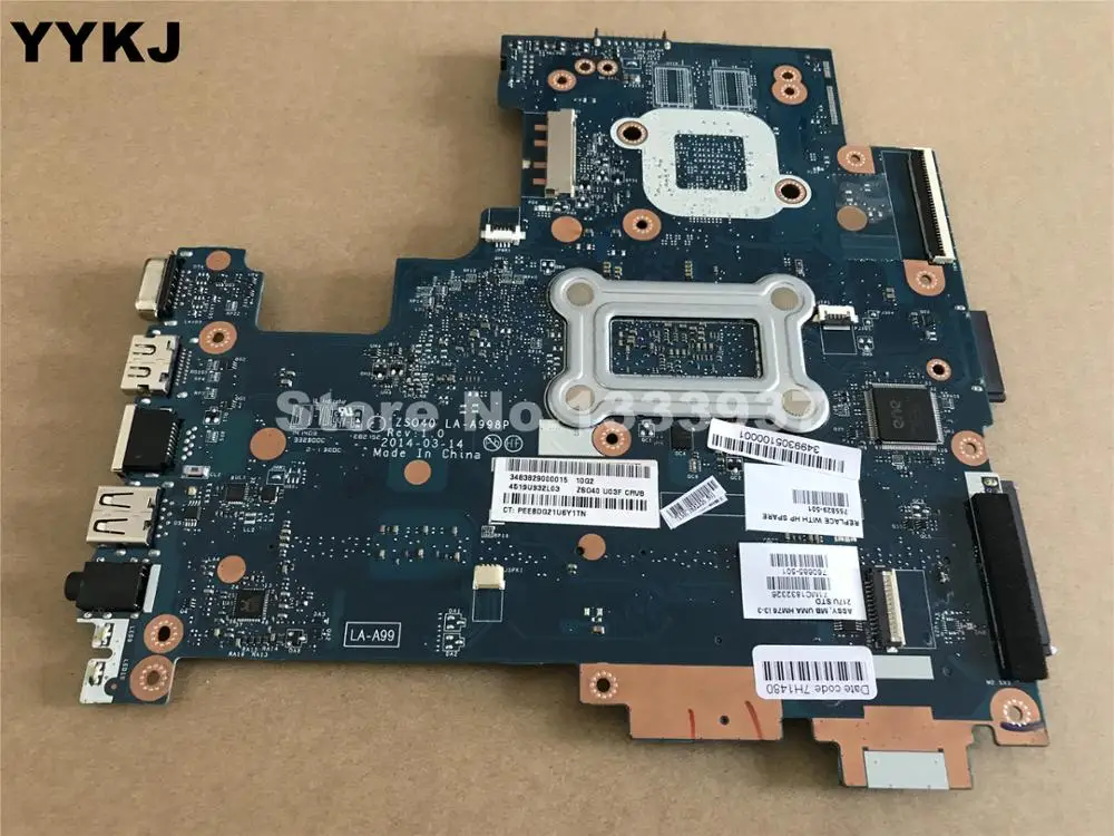 Материнская плата для ноутбука HP 14-R 240 G3 246 755829-501 760685-501 ZSO40 LA-A998P SR0N9 I3-3217U DDR3L |