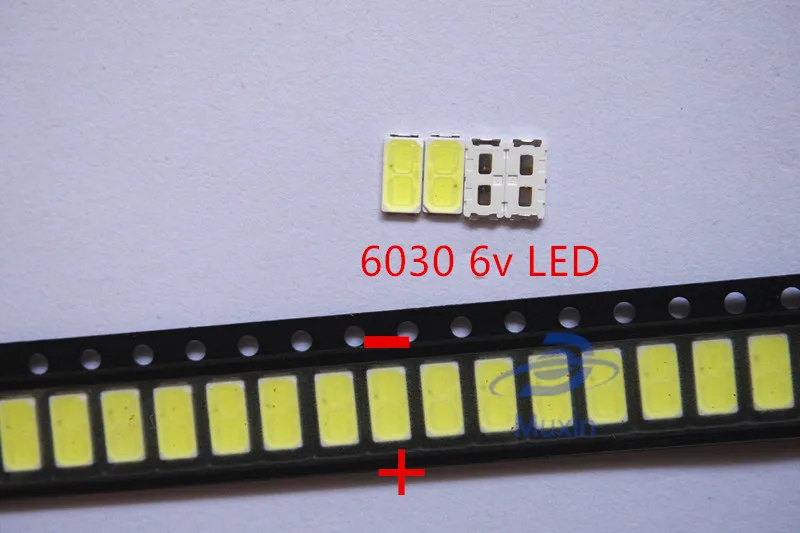 100 шт./лот для обслуживания LG LED LCD TV подсветильник ка лампа SMD s 6V 6030 холодный белый