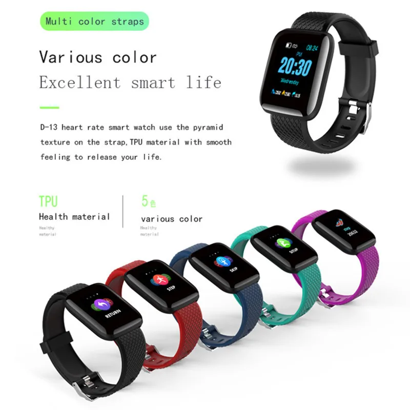 

NIYOQUE D13 Smart Band Fitness Tracker Bracelet Heart Rate Blood Pressure Monitor Smartband Waterproof Smart Watch For Android