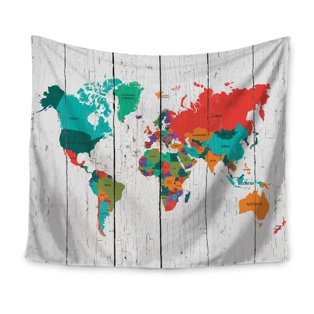 Abstract world map tapestry wall hanging sandy beach picnic throw rug blanket camping tent travel sleeping pad free delivery | Дом и сад