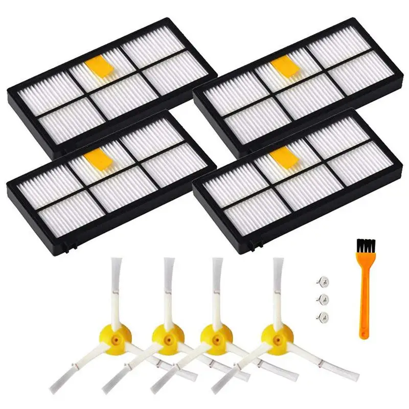 Accessories for iRobot Roomba 800 &amp 900 Series Vacuum Cleaner Replacement Parts with 4 x Filters Side Brushes 1 Cleanin | Бытовая