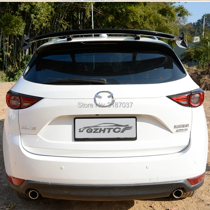 Для Mazda 3 CX-3 Axela хэтчбек 2014-2017 FRP + карбоновое волокно задний спойлер на крыло крышу