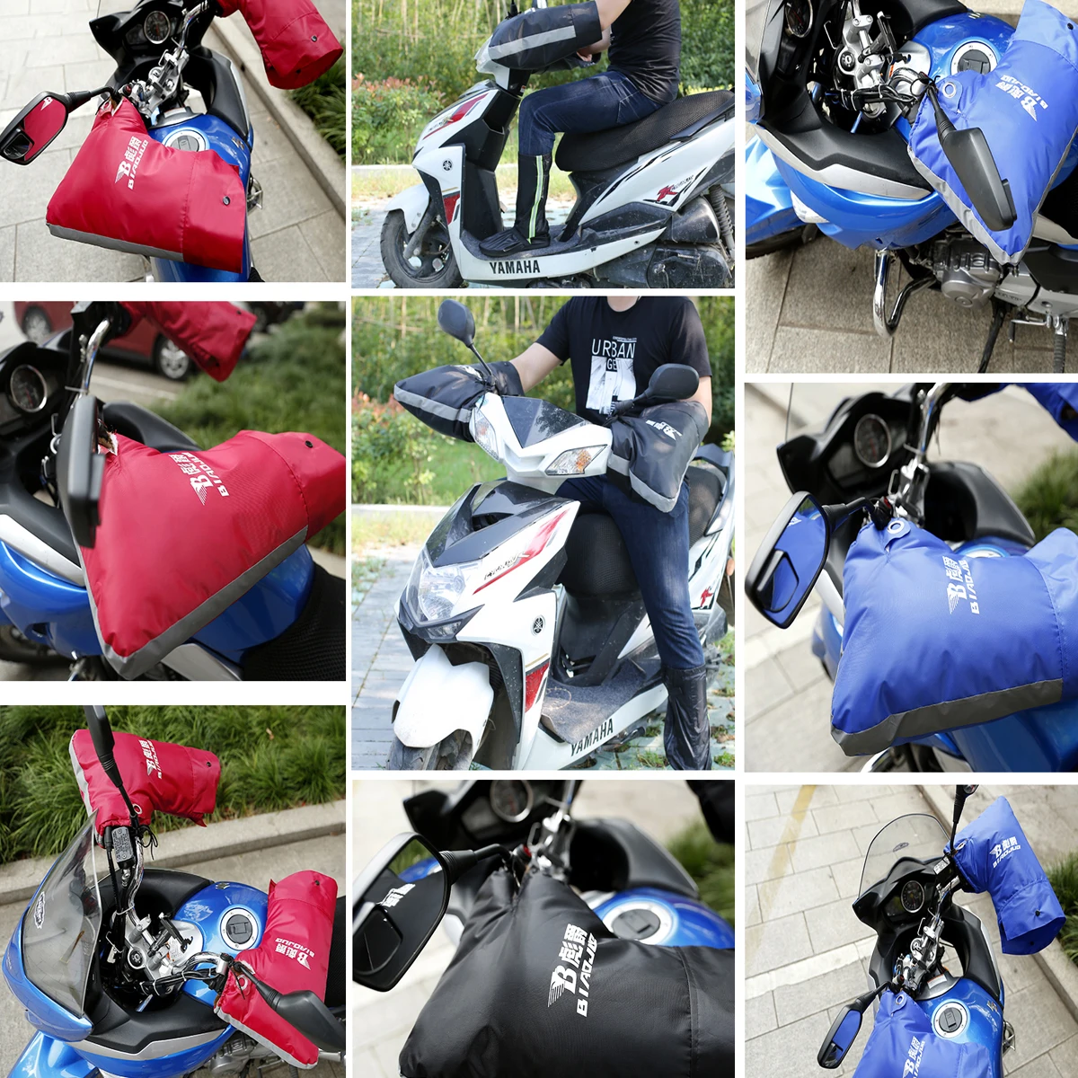 

16mm/22mm Motorcycle Hand Handlebar Warmer Gloves Winter Waterproof Windproof Motorbike/Scooter Handlebar Grip Muffs Protector