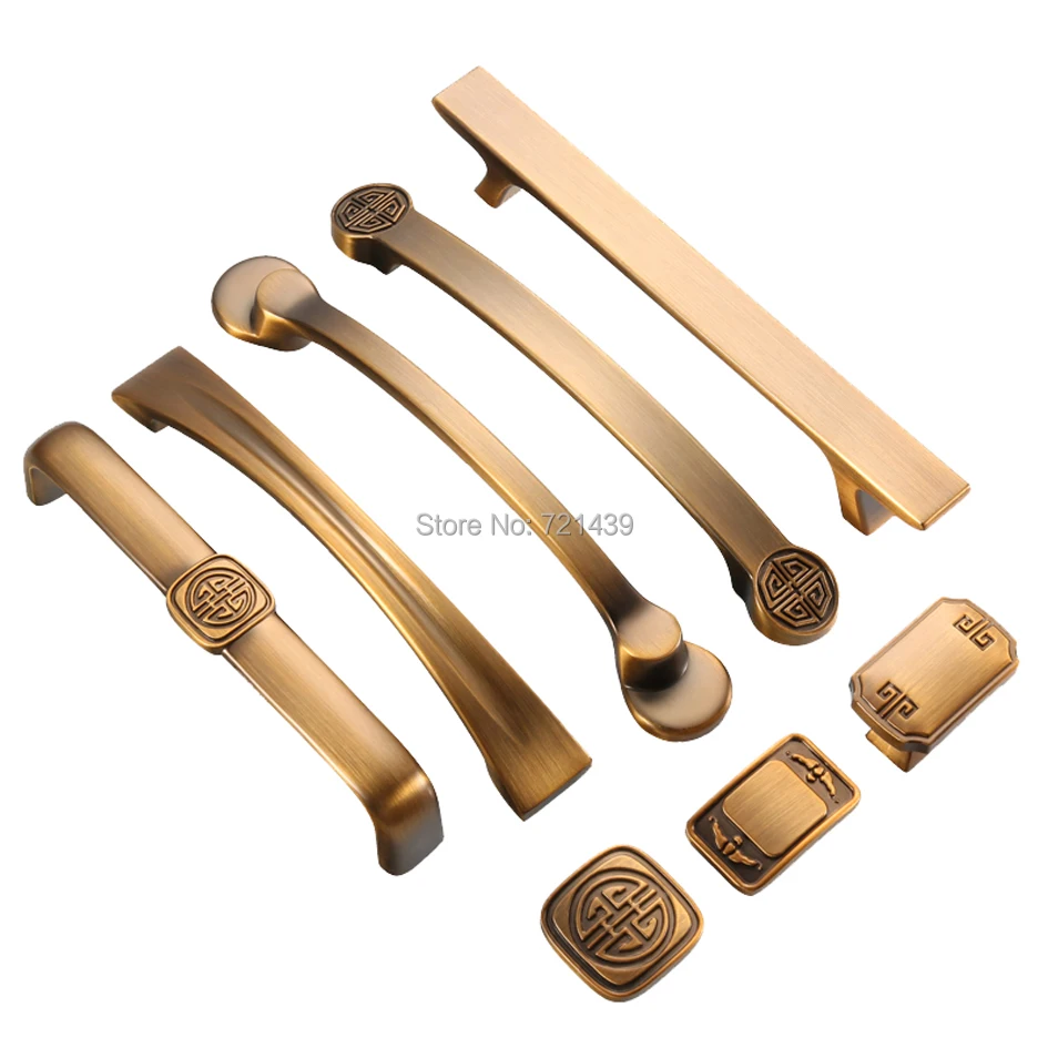 

1pc Antique Door Handles Drawer Pulls Carved Vintage Kitchen Cabinet Handles and Knobs Retro Table Furniture Handles