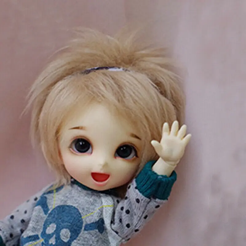 [Wamami] льняной/светло-коричневый короткий шерстяной парик 1/12 Pukifee Ae Lati BJD Dollfie 9-10 см |