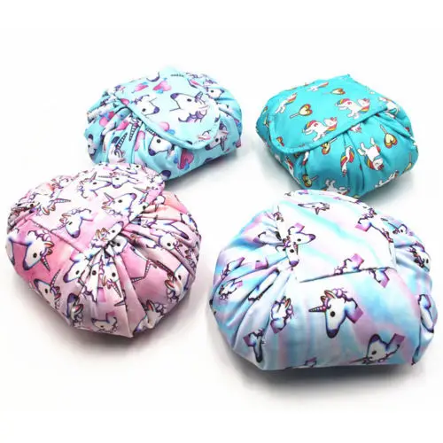 Для женщин с единорогом Drawstring Косметика хранение туалетных принадлежностей