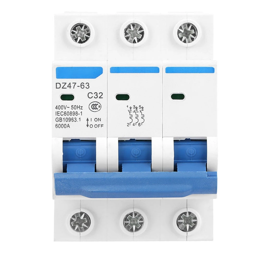 DZ47 63 3P 32A 400V защита от утечки земли автоматический выключатель