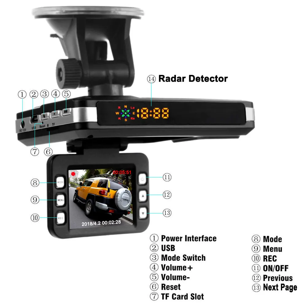 3 в 1 Автомобильный Dvr камера GPS детектор радаров Предупреждение видео рекордер