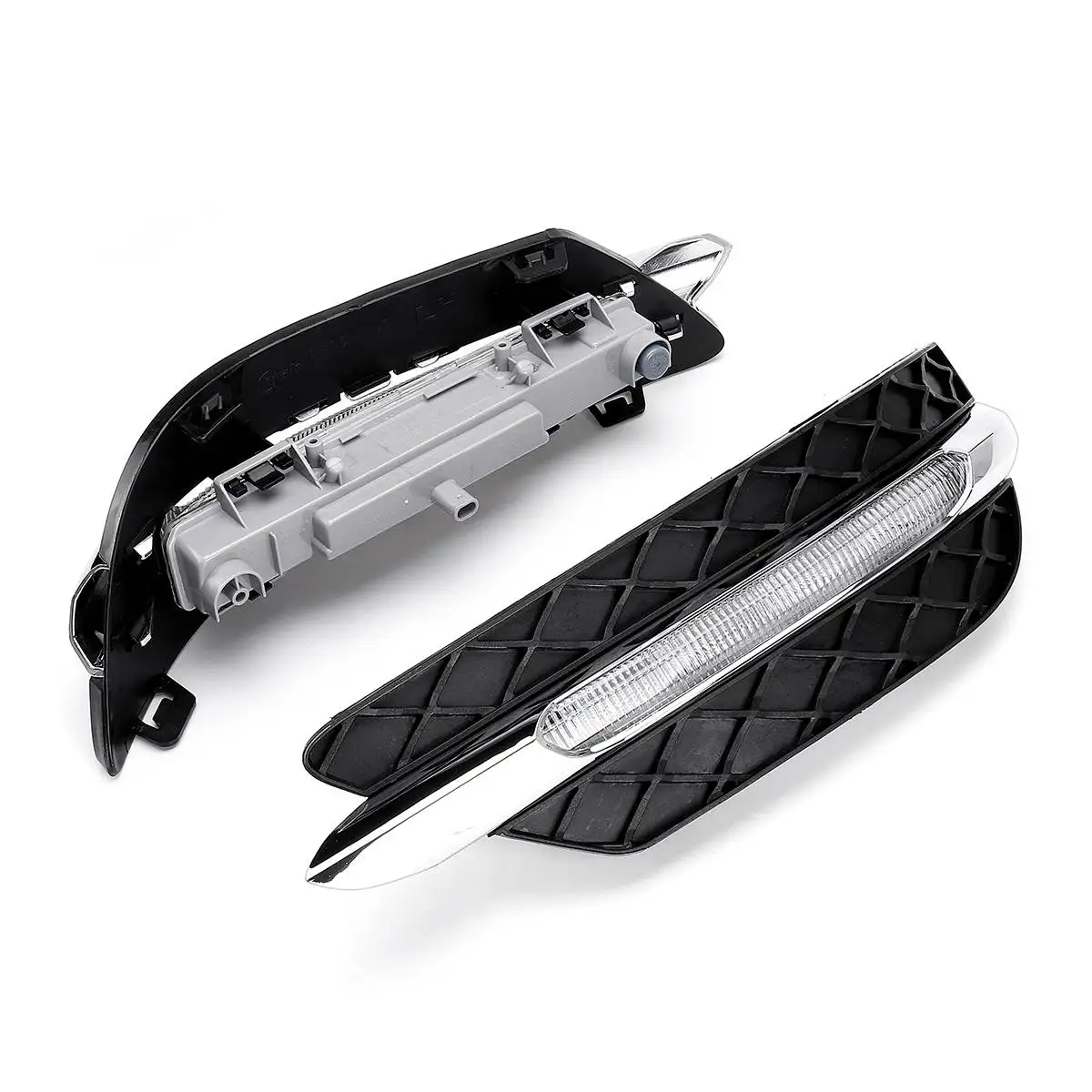 1 Pari для Mercedes-Benz c-класс W204 2011 2012 2013 светодиодный DRL белый дневной ходовой светильник Янтарный сигнальный светильник поворота Противотуманные фары