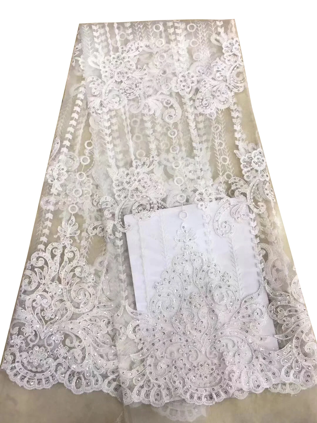 5yards Newest Nigeria African French Lace Fabric 2018 Bridal Embroidery For Party dp | Дом и сад