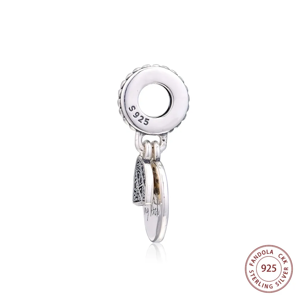 Подлинное 925 пробы серебро My Rock Серьги Подвески бусины для браслетов Pandora