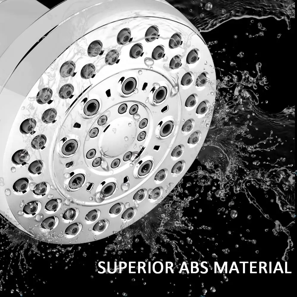 KSFS5 Function Shower Head High Pressure 4 inch Chrome Luxury Showerhead Massage Experience Wall-Mounted Easy Installat | Обустройство