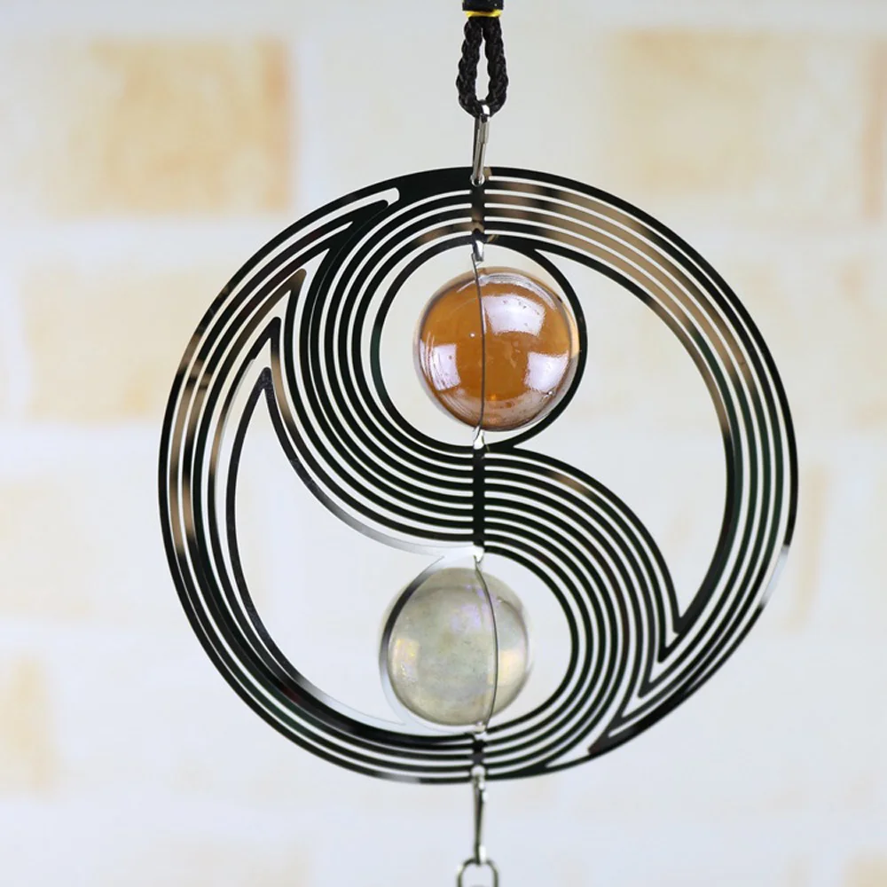 Ветряной колокольчик s Spinner спиральный ротационный Кристалл мяч Windchime церковный ярд Декор для дома комнаты садовый автомобиль декоративные металлические китайские колокольчики