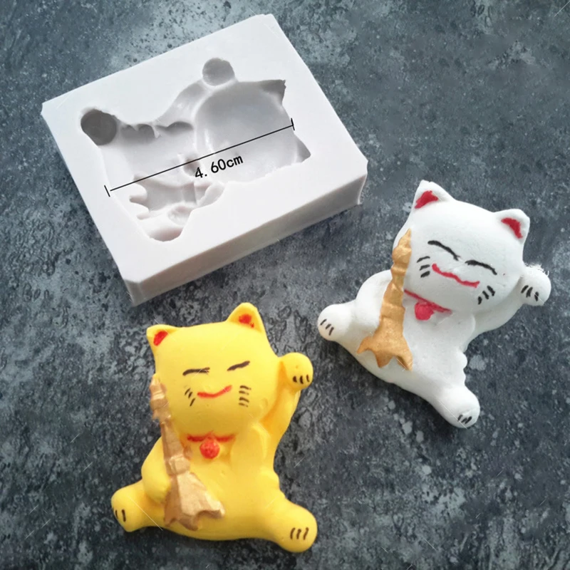 Lucky Fortune Cat Силиконовые помадные формы для украшения торта бытовой выпечки
