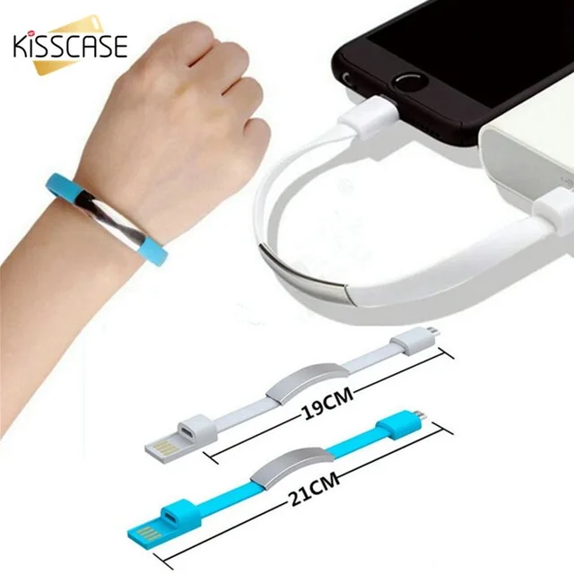 KISSCASE цветной мини микро-usb браслет зарядное устройство кабель для зарядки и