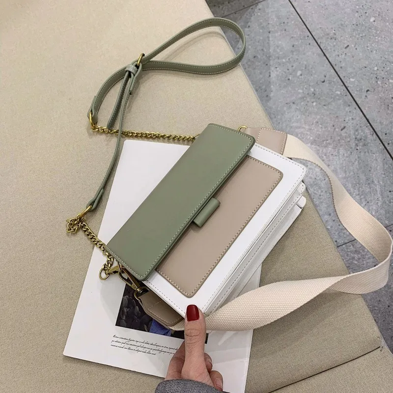 Летние женские сумка мягкая из искусственной кожи цепи Диагональ посылка Bolsa
