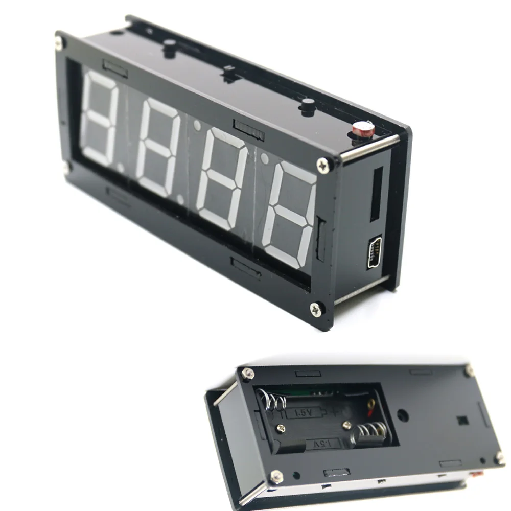 Electronic DIY Kit 1 inch digital tube Clock High precision DS3231 4-digit Display with Case Diy | Электроника
