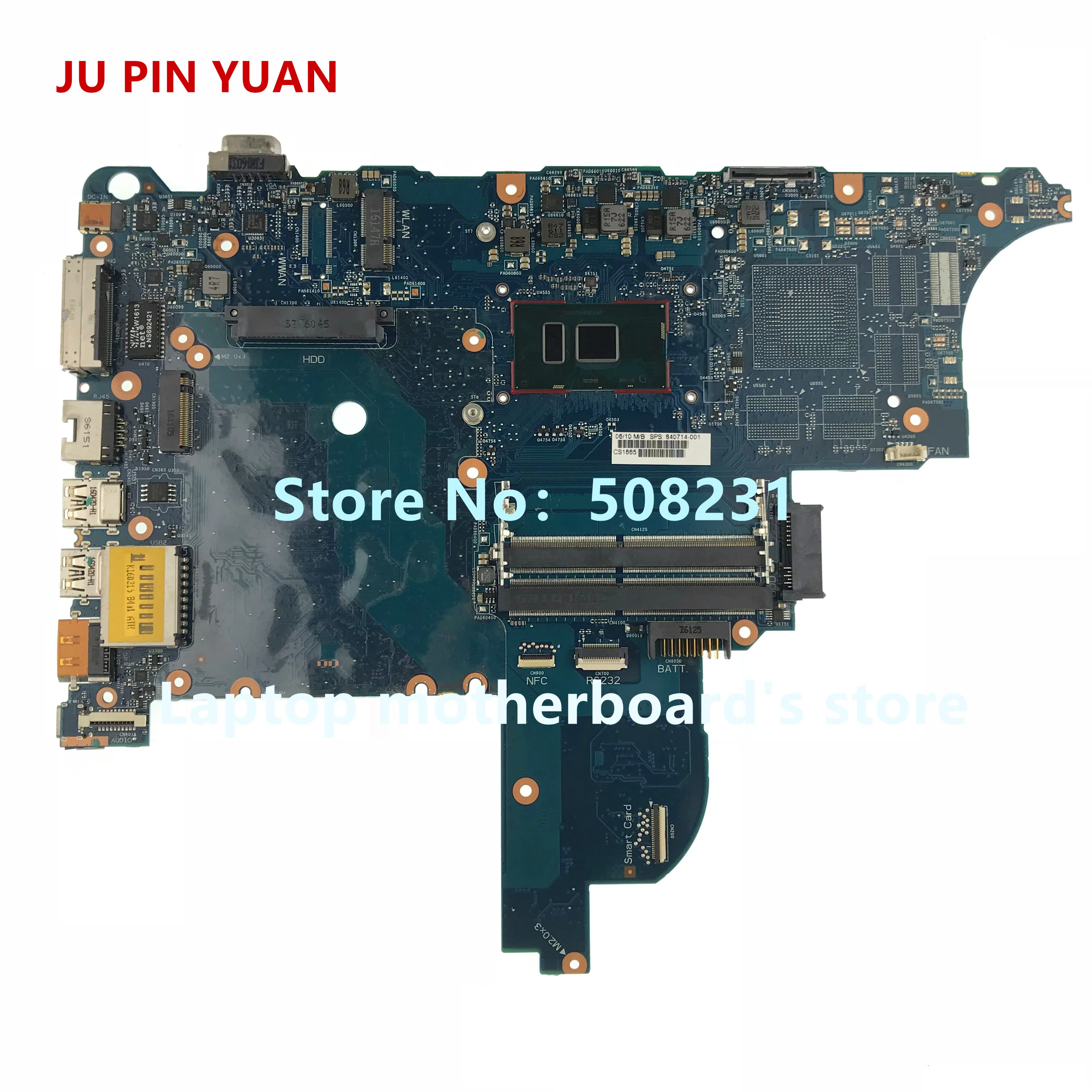 

JU PIN YUAN 840714-001 840714-501 840714-601 mainboard for HP ProBook 640 650 G2 Laptop motherboard i3-6100U fully Tested