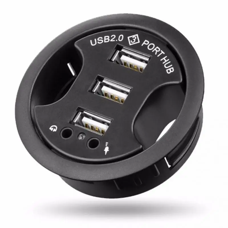 Офисный Компьютерный Настольный usb разветвитель с круглым отверстием 3
