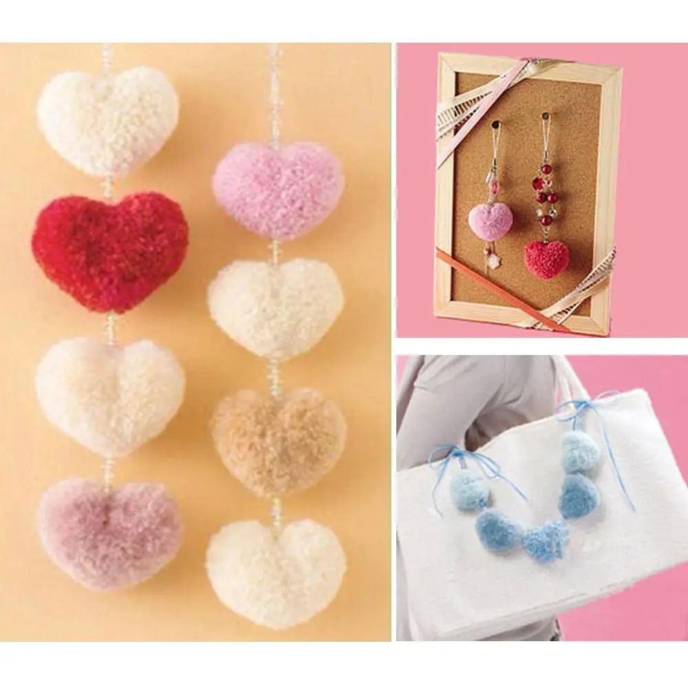2 размера Набор для создания помпонов в форме сердца пушистый шар тканевый
