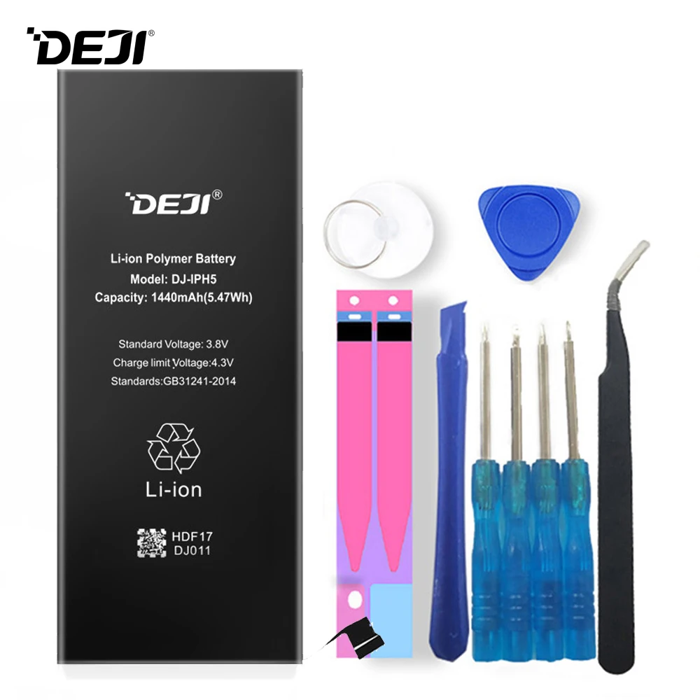 Deji батарея для iPhone 5 5G Apple iPhone5 1440mAh Емкость встроенные литий-полимерные батареи +