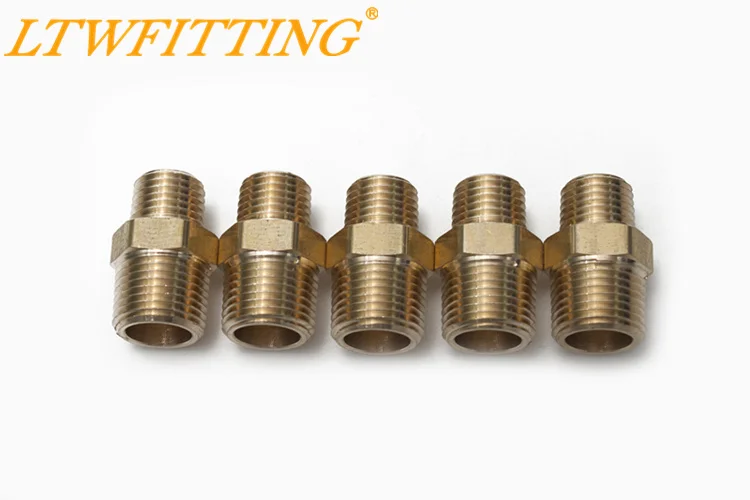 Фото LTWFITTING Латунная Труба шестигранный редукционный штуцер для сосков 3/8 дюйма x 1/4 LTWFITTING Латунная Труба шестигранный редукционный штуцер для сосков 3/8 дюйма x 1/4