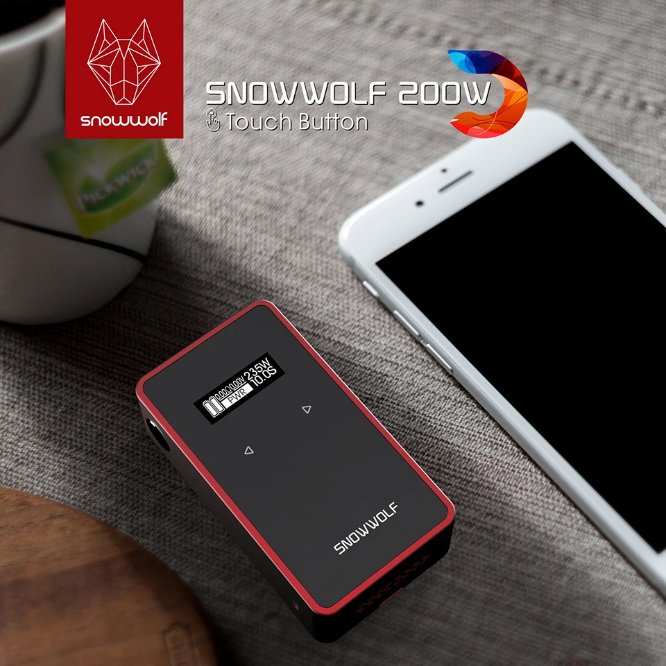 Новейший оригинальный бокс мод Snowwolf 200w c подходит для аккумулятора 18650 Touch Sreen Vape Box